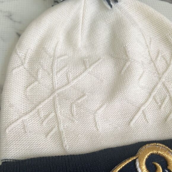 NFL Los Angeles Rams Women's Beanie Hat with Snowflake Detail - Picture 8 of 11